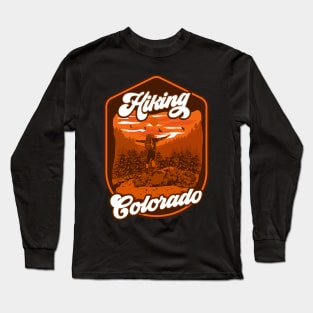 Hiking vintage badge Colorado Long Sleeve T-Shirt